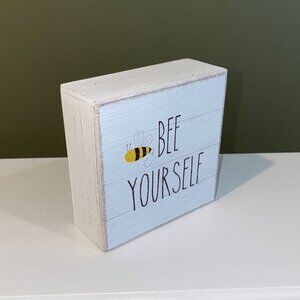 BEE YOURSELF farmhouse bee home decoration Bee lover Valentines Day tiered tray